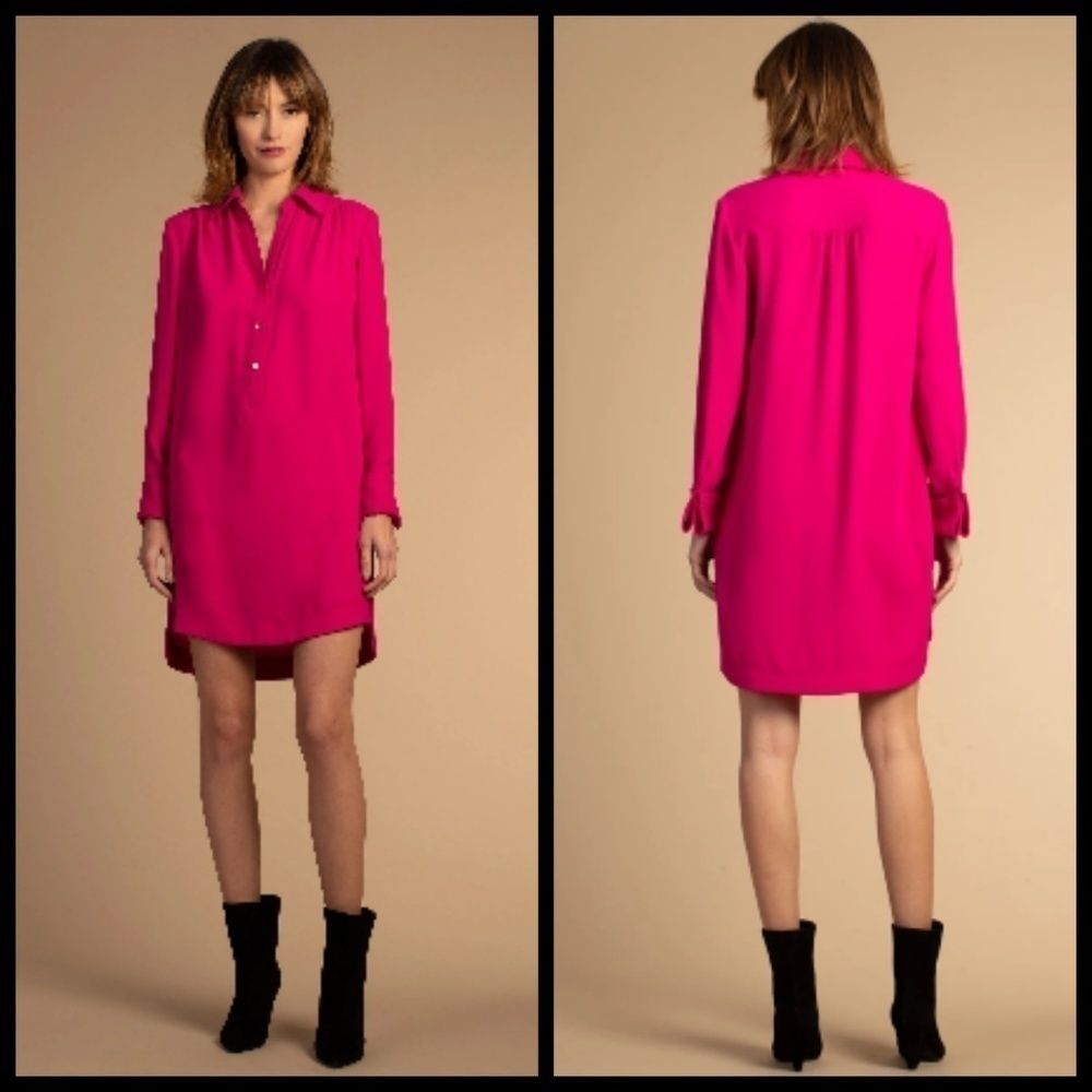 💕TRINA TURK💕 Welwood Long Sleeve Shirt Dress - Picture 4 of 8